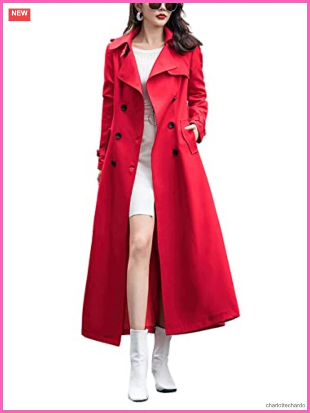Double Breasted Maxi Long Trench Coat Overcoat